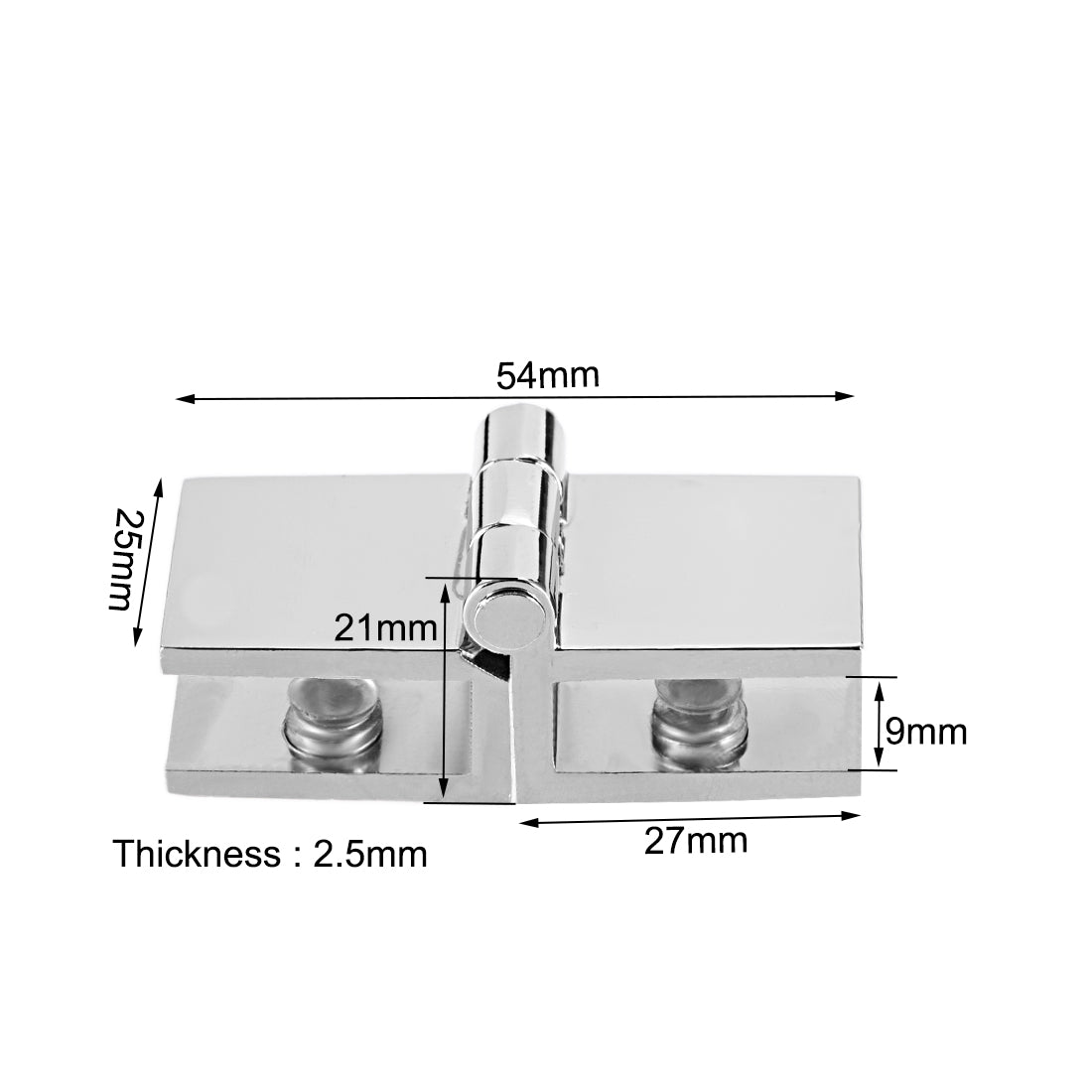 uxcell Uxcell Glass Door Hinge - 180 Degree Cupboard Showcase Cabinet Door Hinge Glass Clamp ,Zinc Alloy , for 5-8mm Glass Thickness 2Pcs