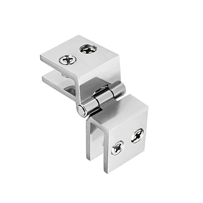 Harfington Uxcell Glass Door Hinge - 180 Degree Cupboard Showcase Cabinet Door Hinge Glass Clamp ,Zinc Alloy , for 5-8mm Glass Thickness 2Pcs