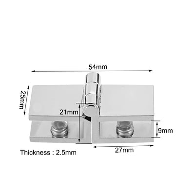 Harfington Uxcell Glass Door Hinge - 180 Degree Cupboard Showcase Cabinet Door Hinge Glass Clamp ,Zinc Alloy , for 5-8mm Glass Thickness 4Pcs