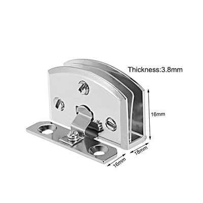 Harfington Uxcell Glass Door Hinge Cupboard Showcase Cabinet Door Hinge Glass Clamp ,Zinc Alloy , for 8-10mm Glass Thickness