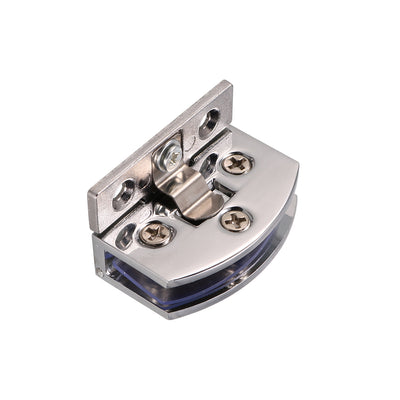 Harfington Uxcell Glass Door Hinge Cupboard Showcase Cabinet Door Hinge Glass Clamp Zinc Alloy for 5-8mm Thickness 4pcs