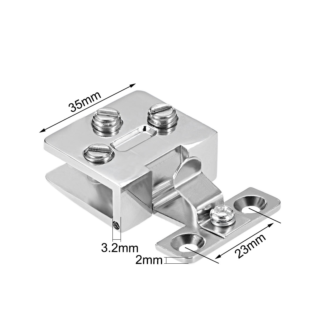 uxcell Uxcell Glass Hinge Cupboard Showcase Cabinet Door Hinge Glass Clamp ,Zinc Alloy , for 5-8mm Glass Thickness 2Pcs