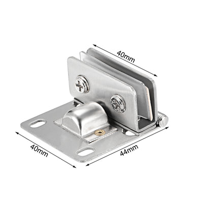 Harfington Uxcell Glass Hinge Cupboard  Cabinet Door Hinge Glass Clamp ,Stainless Steel , for 5-8mm  Thickness 4Pcs