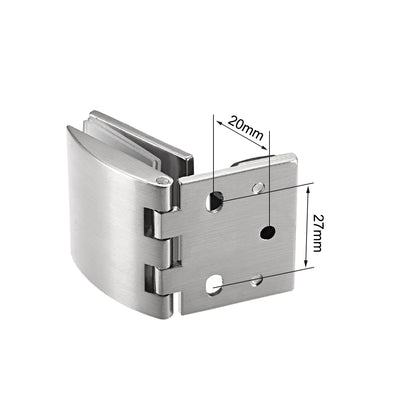 Harfington Uxcell Glass Hinge Cabinet Door Cupboard Showcase  Hinge Glass Clamp ,Zinc Alloy , for 5-8mm Glass Thickness