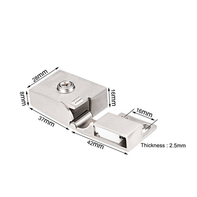 Harfington Uxcell Glass Door Hinge Cupboard Showcase Cabinet Door Hinge Glass Clamp , Zinc Alloy , for 3-5mm Glass Thickness 1Pair