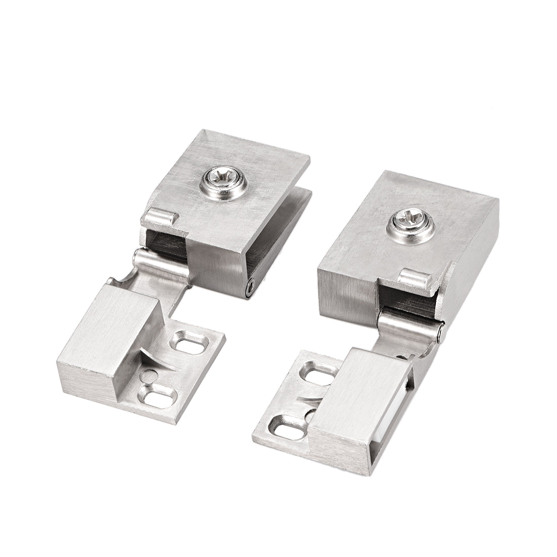 uxcell Uxcell Glass Door Hinge Cupboard Showcase Cabinet Door Hinge Glass Clamp , Zinc Alloy , for 3-5mm Glass Thickness 1Pair