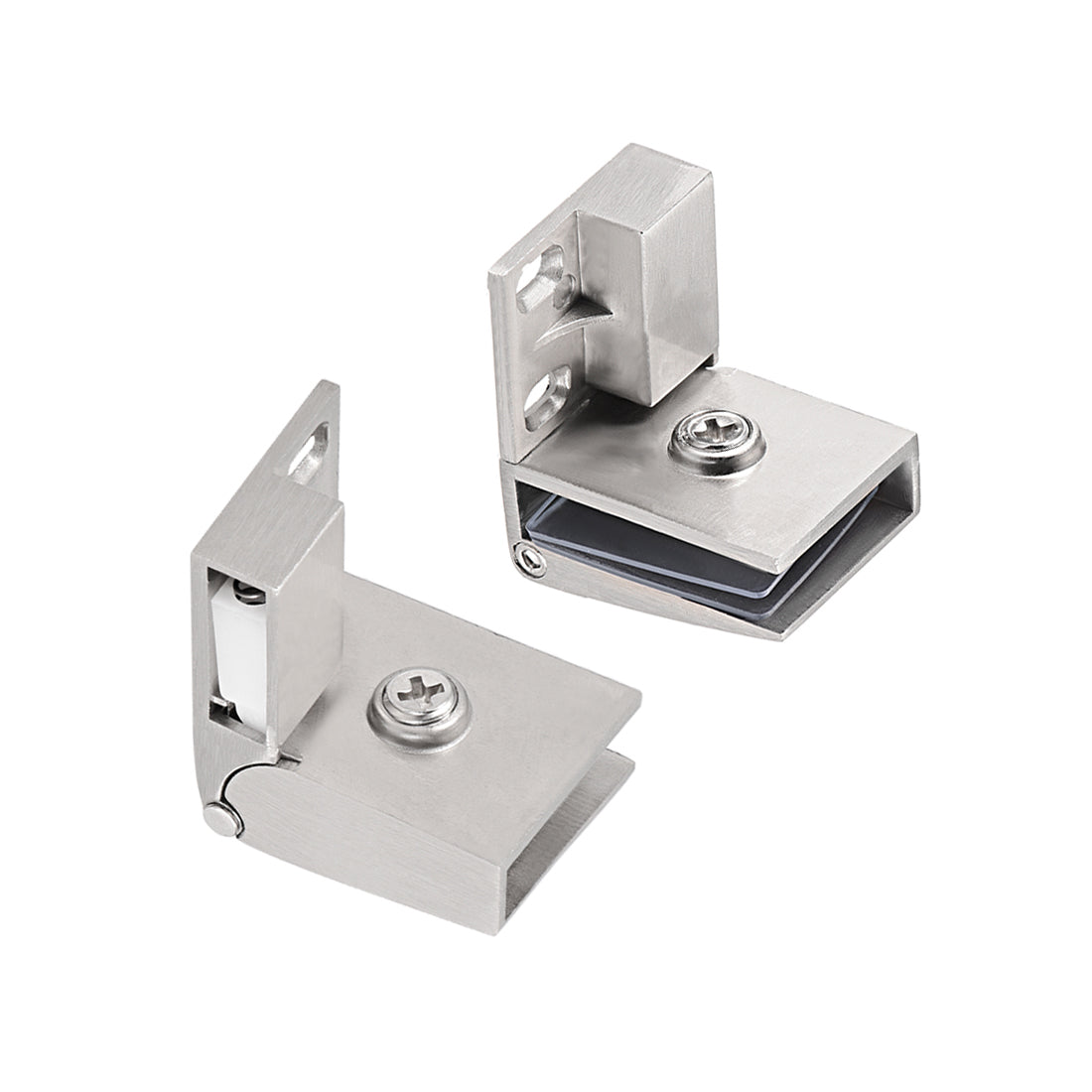 uxcell Uxcell Glass Door Hinge Cupboard Showcase Cabinet Door Hinge Glass Clamp , Zinc Alloy , for 3-5mm Glass Thickness 1Pair