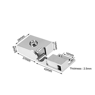 Harfington Uxcell 1Pair Glass Door Hinge Cupboard Showcase Cabinet Door Hinge Glass Clamp , Zinc Alloy , for 3-5mm Thickness