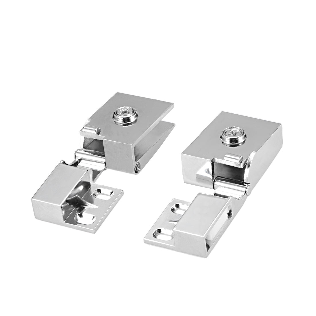 uxcell Uxcell 1Pair Glass Door Hinge Cupboard Showcase Cabinet Door Hinge Glass Clamp , Zinc Alloy , for 3-5mm Thickness