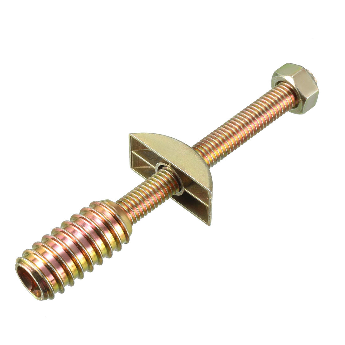 uxcell Uxcell 2 Sets Furniture Hardware Zinc Plated Half-Moon Nut Connecting Fitting Bronze Tone