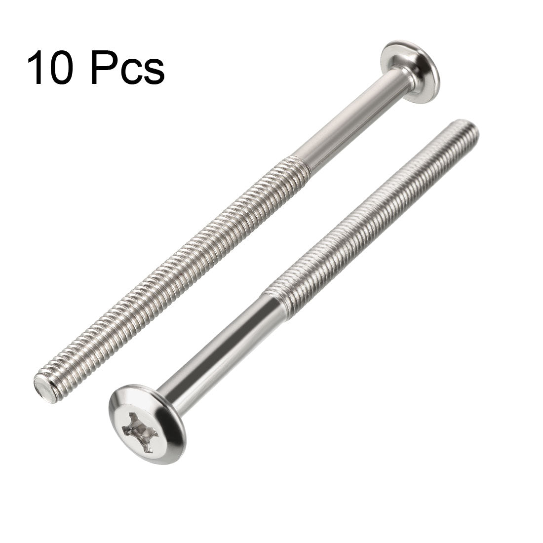 uxcell Uxcell M6x90mm Phillips Head Screws Furniture Bolts 60mm Thread Length 10pcs