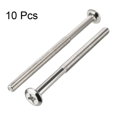 Harfington Uxcell M6x90mm Phillips Head Screws Furniture Bolts 60mm Thread Length 10pcs