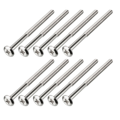 Harfington Uxcell M6x90mm Phillips Head Screws Furniture Bolts 60mm Thread Length 10pcs