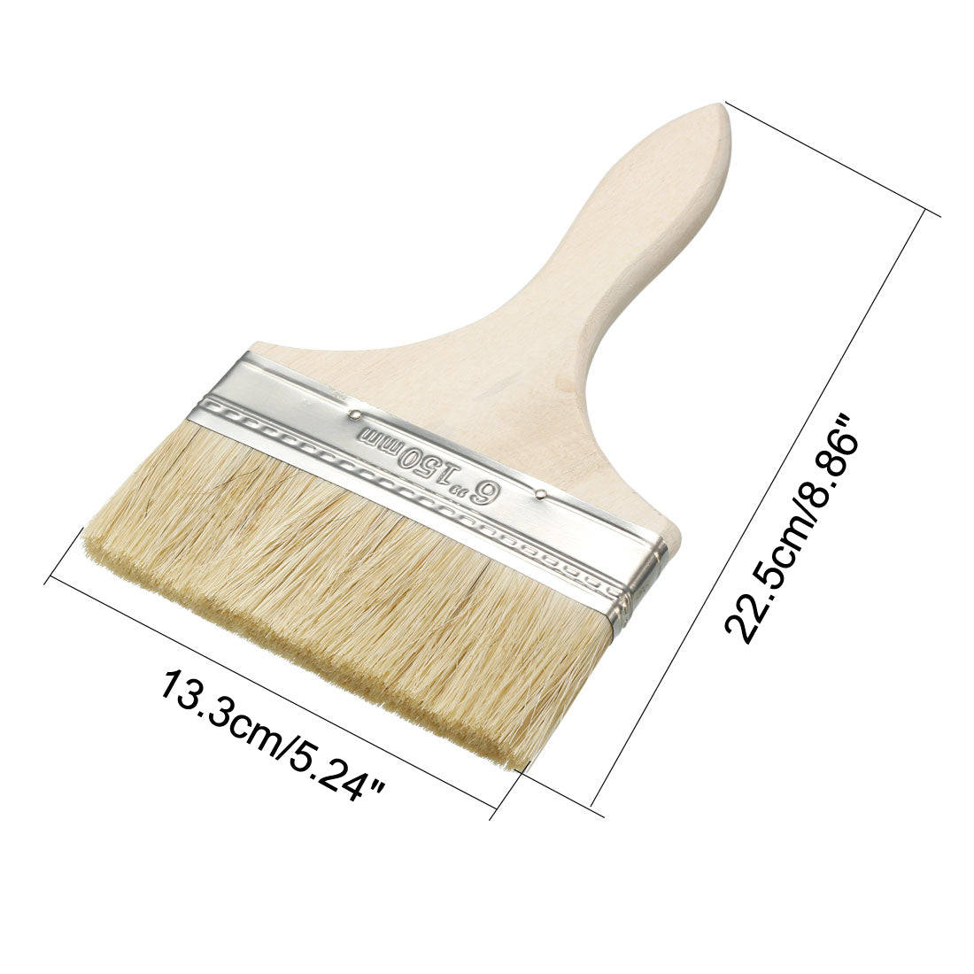 uxcell Uxcell 5" Width Paint Brush Painting Drawing Oil Glues Faux Bristle Pen Paintbrush Beige