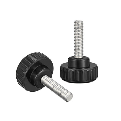 Harfington Uxcell Male Thread Knurled Clamping Knobs Grip Thumb Screw on Type Round Head 2Pcs