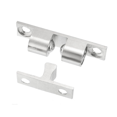 Harfington Uxcell 2pcs Cabinet Door Closet Brass Ball Catch Tension Latch 40mm Length Silver Tone