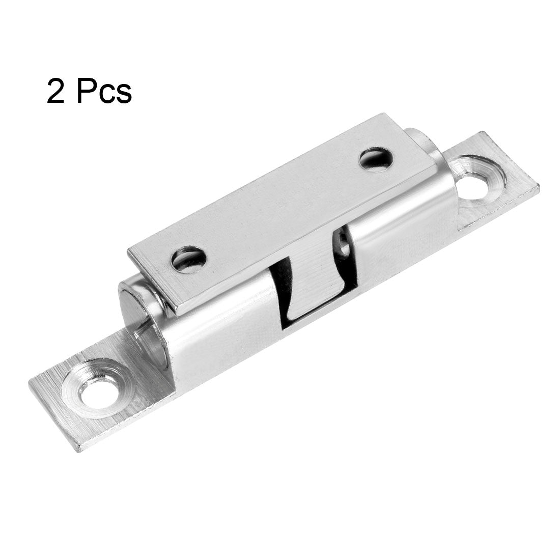 uxcell Uxcell 2pcs Cabinet Door Closet Brass Double Ball Catch Tension Latch 70mm Length Silver Tone