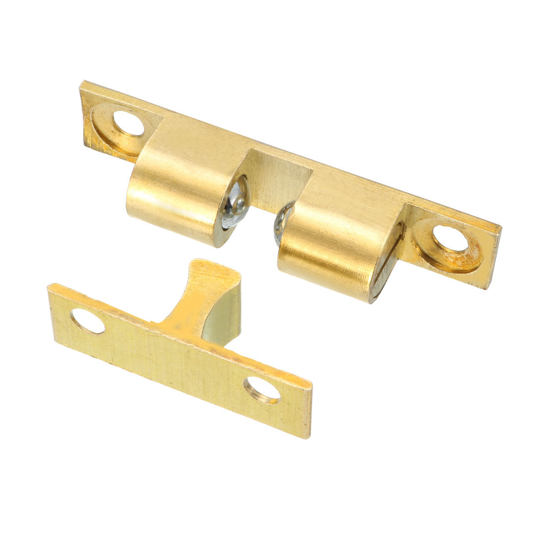 uxcell Uxcell Cabinet Door Closet Brass Double Ball Catch Tension Latch 50mm L Gold Tone