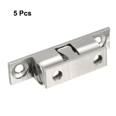 Harfington Uxcell 5pcs Cabinet Door Closet Brass Double Ball Catch Tension Latch 40mmL Silver Tone