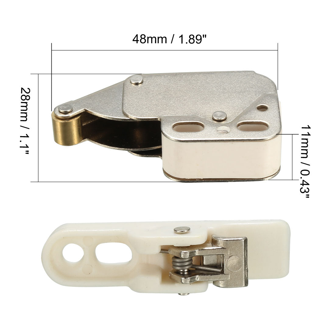 uxcell Uxcell Cabinet Kitchen Spring Press Open Door Catch Brass Tip Touch Push Latch 2pcs