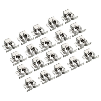 Harfington Uxcell Cabinet Door Double Roller Catch Ball Latch with Prong Hardware, Silver 20pcs