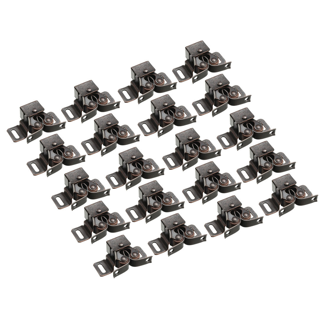 uxcell Uxcell Retro Cabinet Door Double Roller Catch Ball Latch with Prong Hardware Copper Tone 20pcs