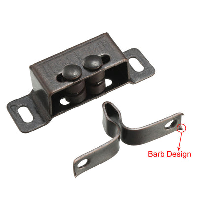 Harfington Uxcell Retro Wardrobe Door Iron Double Ball Roller Catch Latch, Copper Tone 2pcs