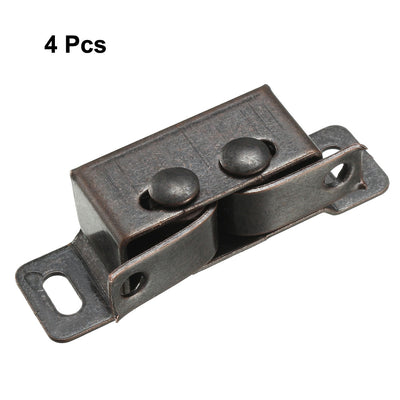 Harfington Uxcell Retro Wardrobe Door Iron Double Ball Roller Catch Latch, Copper Tone 4pcs