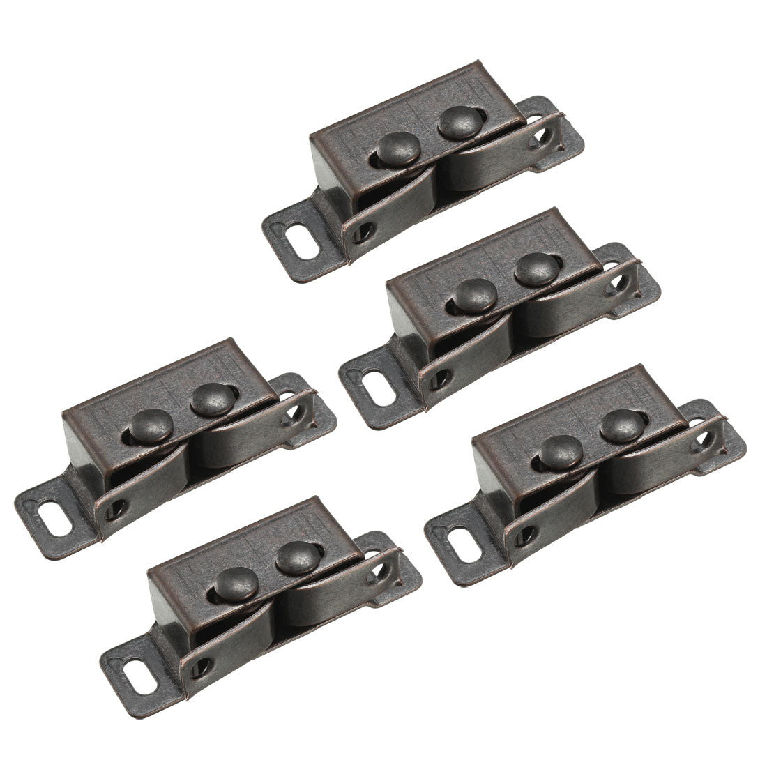 uxcell Uxcell Retro Wardrobe Door Iron Double Ball Roller Catch Latch, Copper Tone 5pcs