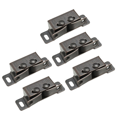 Harfington Uxcell Retro Wardrobe Door Iron Double Ball Roller Catch Latch, Copper Tone 5pcs