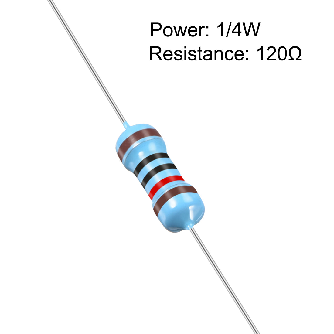 uxcell Uxcell 300Pcs Metal Film Resistors 120 Ohm 0.25W 1/4W 1% Tolerances 5 Color Bands