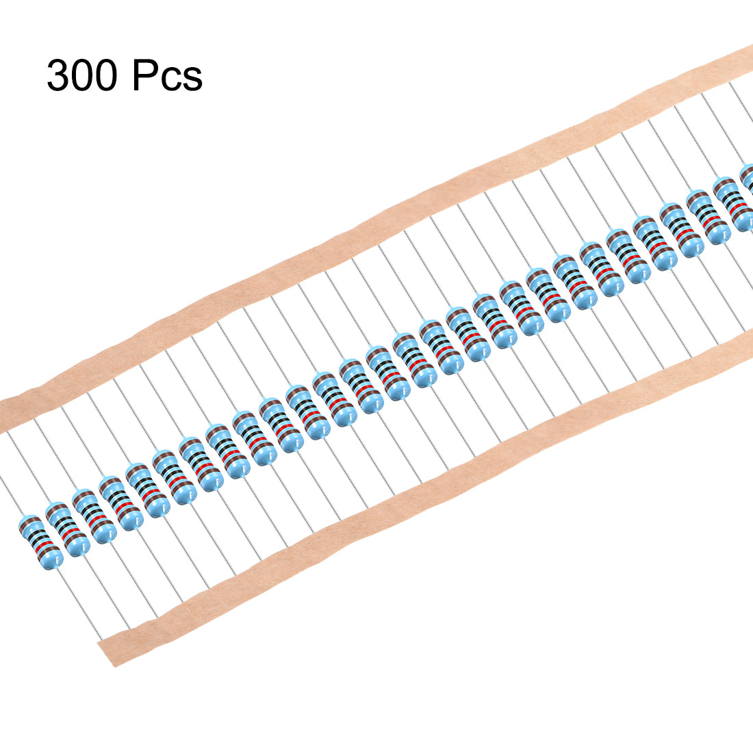 uxcell Uxcell 300Pcs Metal Film Resistors 120 Ohm 0.25W 1/4W 1% Tolerances 5 Color Bands