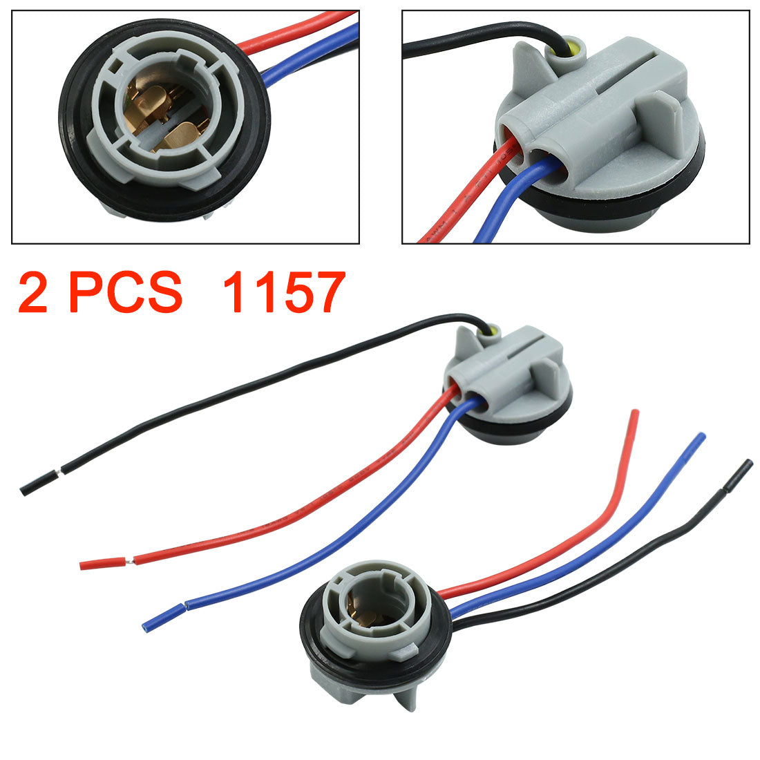 uxcell Uxcell 2pcs DC 12V 1157 Bulb Socket Car Turn Signal Light Harness Wire Plug Connector