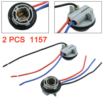 Harfington Uxcell 2pcs DC 12V 1157 Bulb Socket Car Turn Signal Light Harness Wire Plug Connector