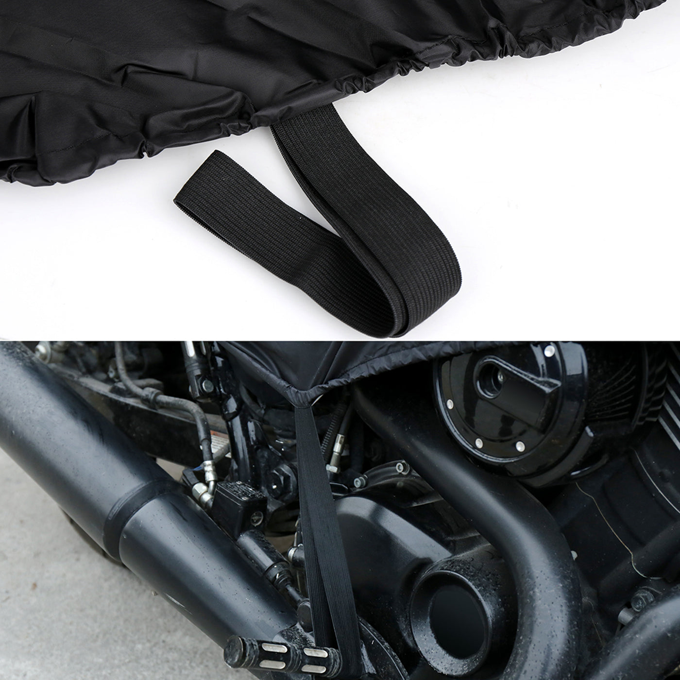 X AUTOHAUX Motorcycle Cover Lightweight Half Cover Outdoor Waterproof Rain Dust Protector Black XL for Most Full Dress Touring Cruiser