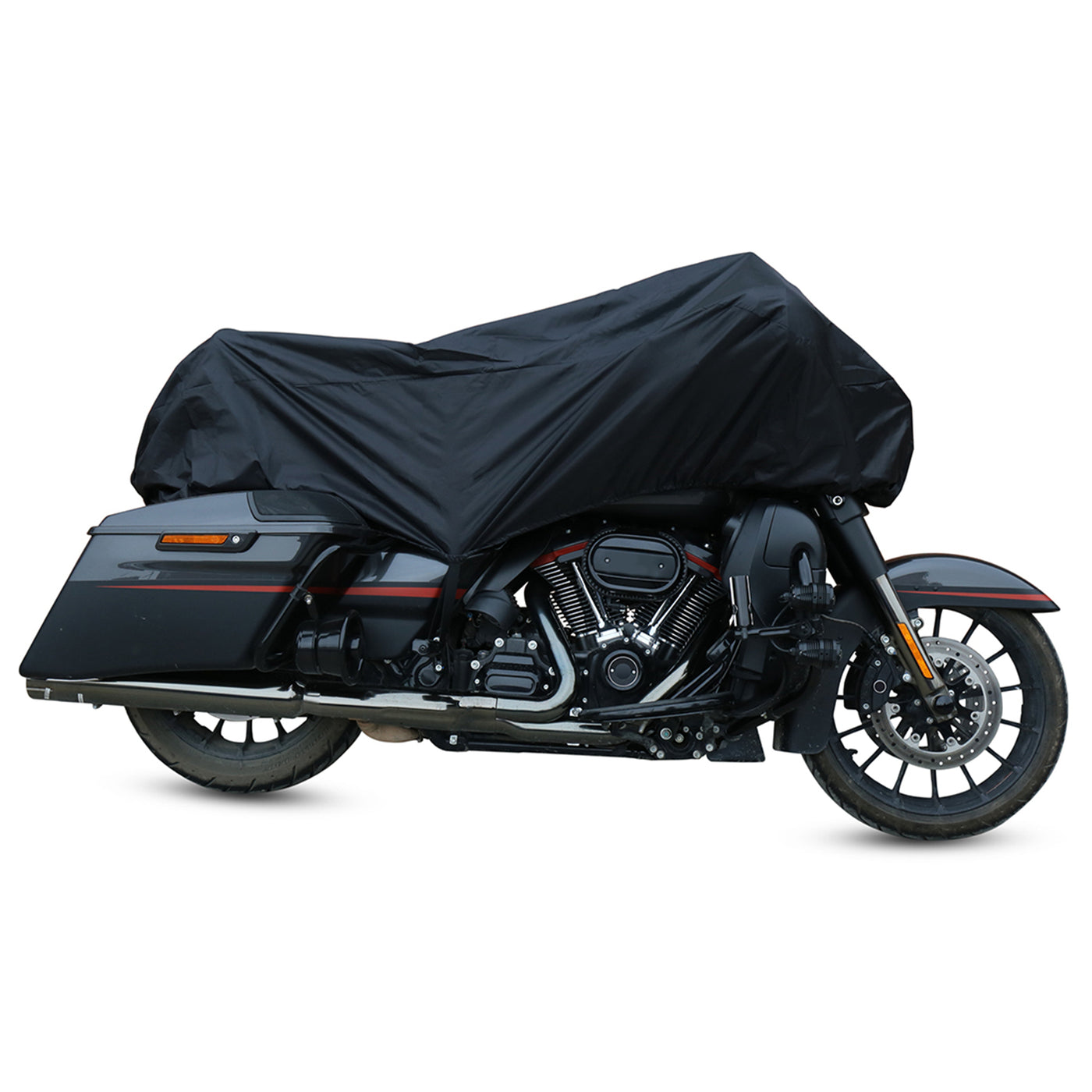 X AUTOHAUX Motorcycle Cover Lightweight Half Cover Outdoor Waterproof Rain Dust Protector Black XL for Most Full Dress Touring Cruiser