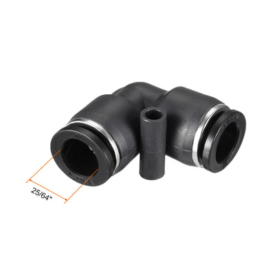 Harfington Uxcell Plastic Elbow Push to Connect Tube Fitting 10mm Tube OD Black 2pcs