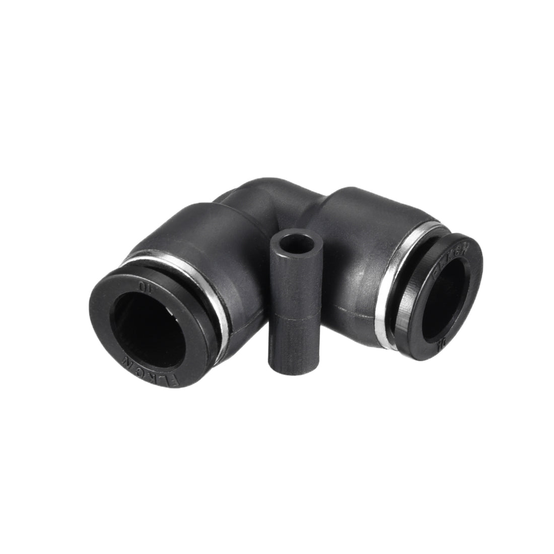 uxcell Uxcell Plastic Elbow Push to Connect Tube Fitting 10mm Tube OD Black 2pcs