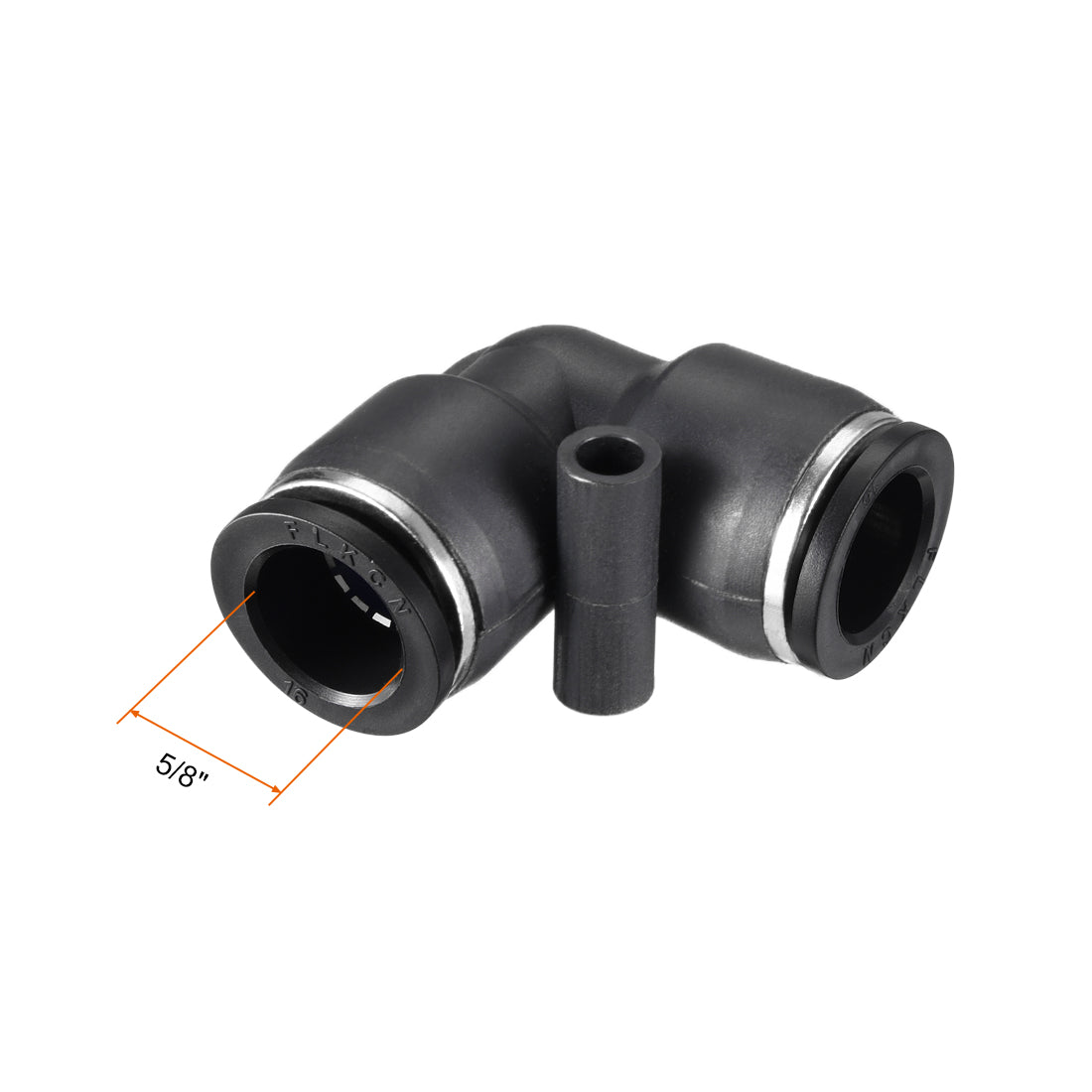 uxcell Uxcell Plastic Elbow Push to Connect Tube Fitting 16mm Tube OD Black