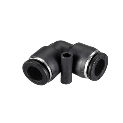 Harfington Uxcell Plastic Elbow Push to Connect Tube Fitting 8mm Tube OD Black 2pcs