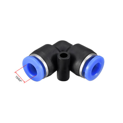 Harfington Uxcell Plastic Elbow Push to Connect Tube Fitting 6mm Tube OD Blue 2pcs