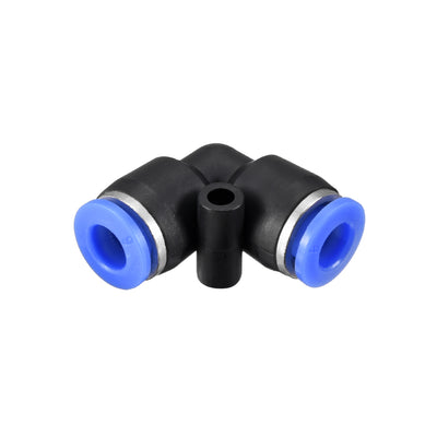 Harfington Uxcell Plastic Elbow Push to Connect Tube Fitting 6mm Tube OD Blue 2pcs