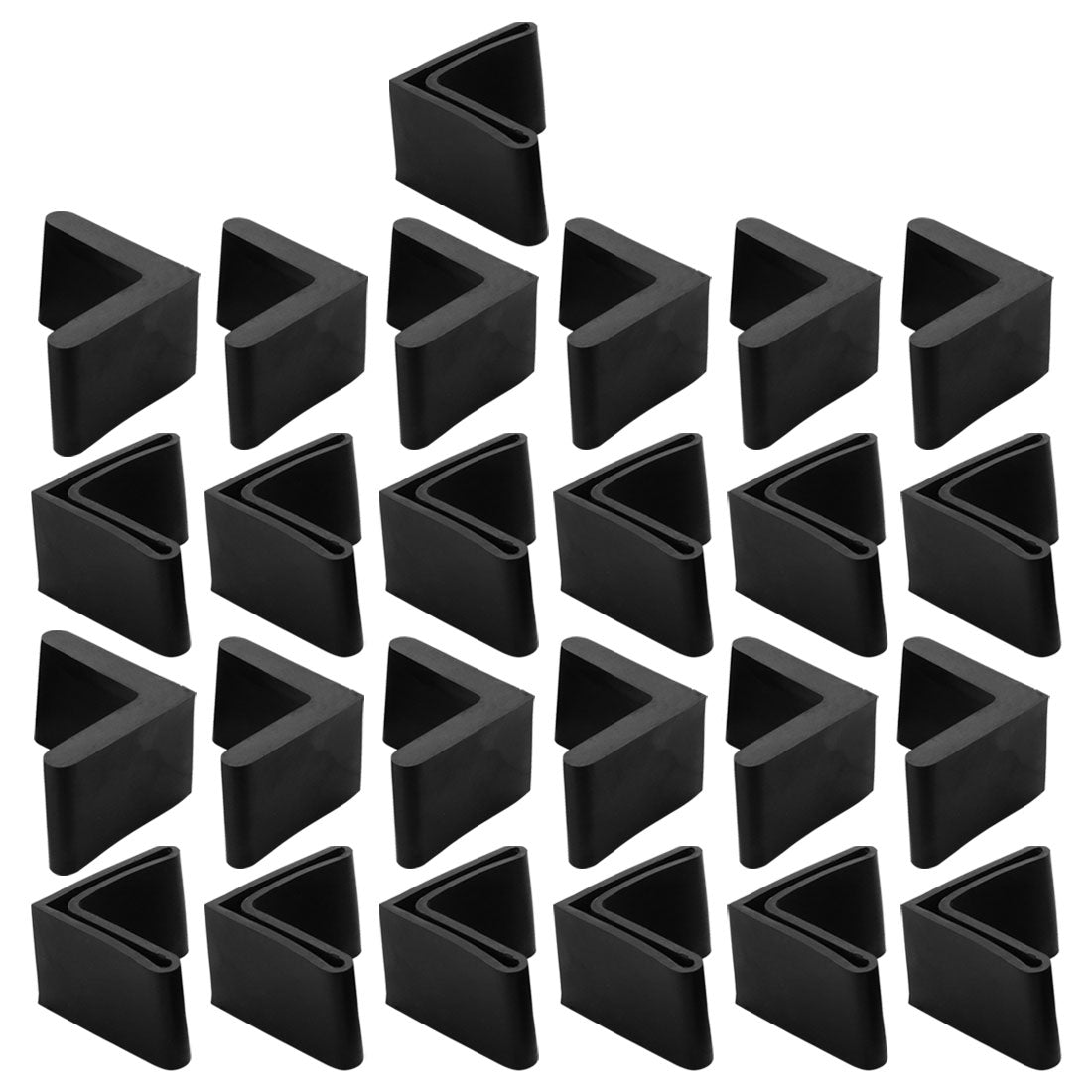 uxcell Uxcell Furniture Angle Iron Foot Pads L Shaped Rubber Leg Covers Protectors 25 x 25mm 25 Pcs Black