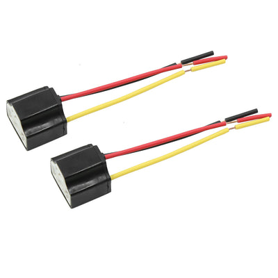 Harfington Uxcell 2pcs DC 12V H4 Light Wiring Harness Socket Extension Adapter Connecter for Car