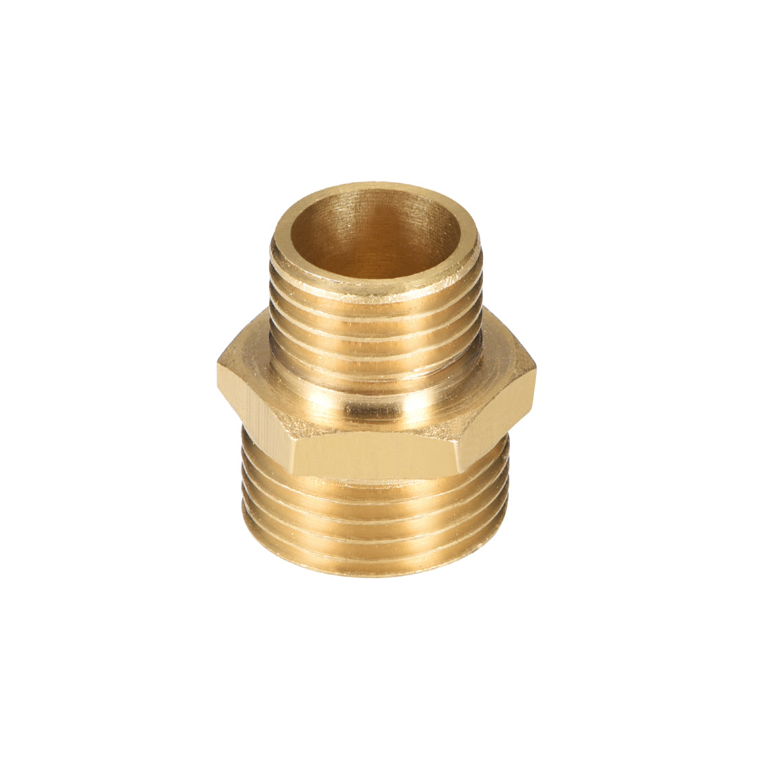 uxcell Uxcell Brass Pipe Fitting Reducing Hex G1/4 x G3/8 Male Pipe Brass Fitting