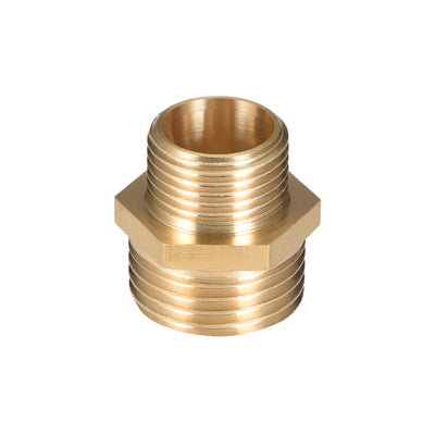 Harfington Uxcell Brass Pipe Fitting Reducing Hex G3/8 x G1/2 Male Pipe Brass Fitting