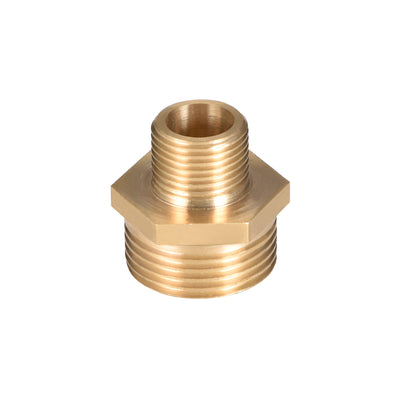 Harfington Uxcell Brass Pipe Fitting Reducing Hex G3/8 Male x G3/4 Male Pipe Brass Fitting