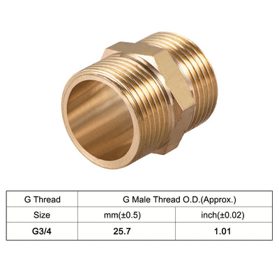 Harfington Uxcell Messing Rohrfitting, Sechskant Nippel, Außengewinde Rohr 3/4"x 3/4" G de