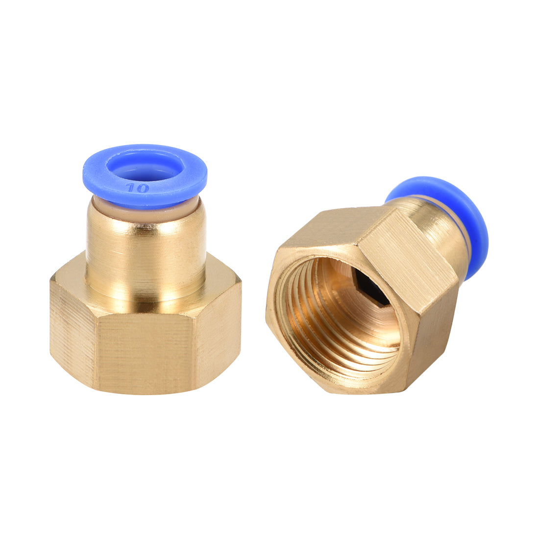 uxcell Uxcell Push to Connect Tube Fitting Adapter 10mm OD x G1/2" Female 2pcs