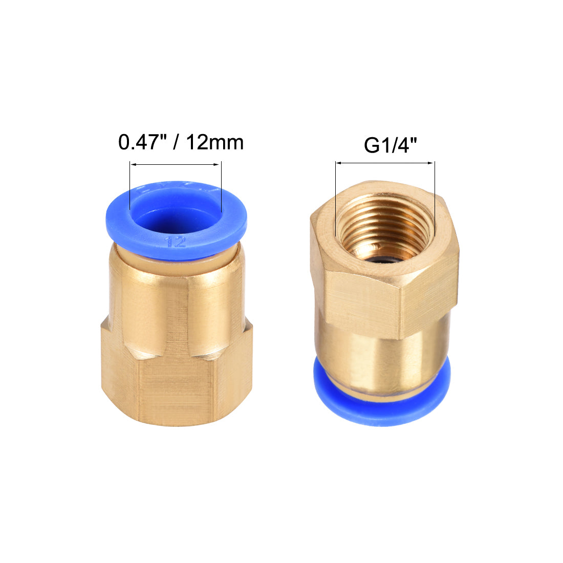 uxcell Uxcell Push to Connect Tube Fitting Adapter 12mm OD x G1/4" Female